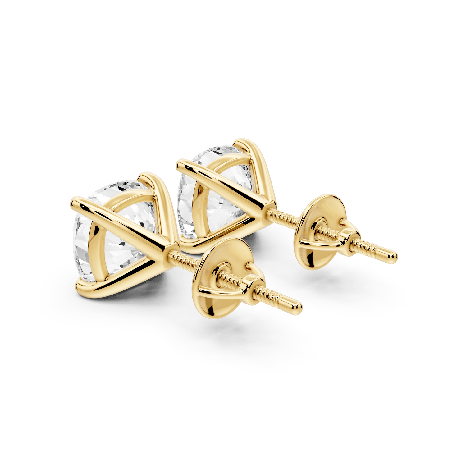 Aura - 5ct 14k yellow gold Cushion - Cut Diamond Stud Earrings - Mr. Alex Jewelry