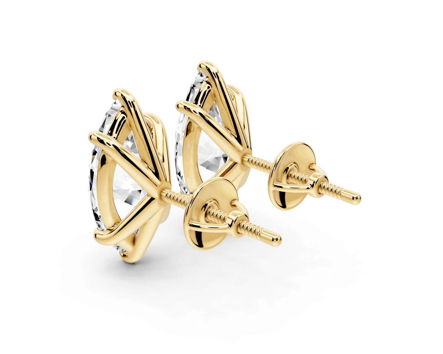 Aura - 5ct 14k yellow gold Marquise - Cut Diamond Stud Earrings - Mr. Alex Jewelry