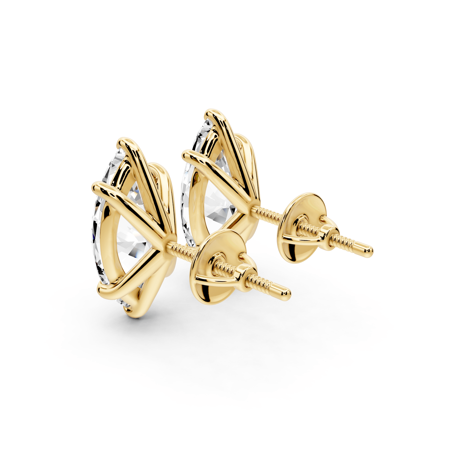Aura - 5ct 14k yellow gold Marquise - Cut Diamond Stud Earrings - Mr. Alex Jewelry
