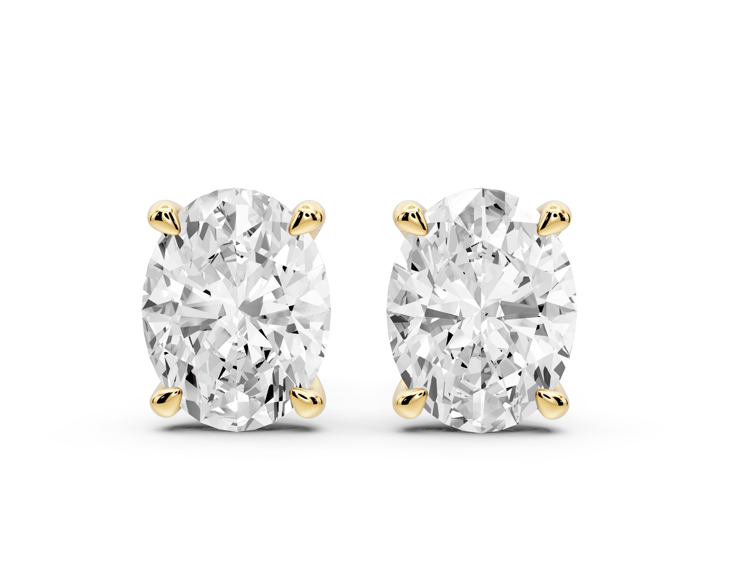 Aura - 5ct 14k yellow gold Oval - Cut Diamond Stud Earrings - Mr. Alex Jewelry