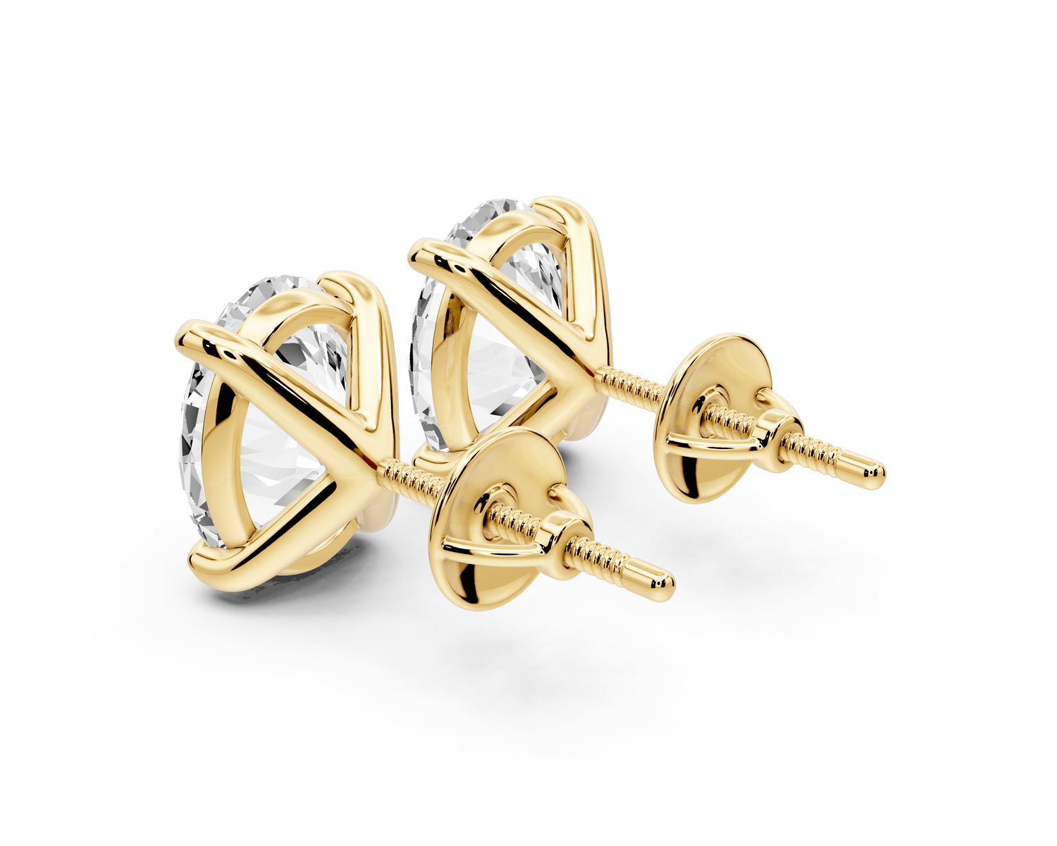 Aura - 5ct 14k yellow gold Oval - Cut Diamond Stud Earrings - Mr. Alex Jewelry