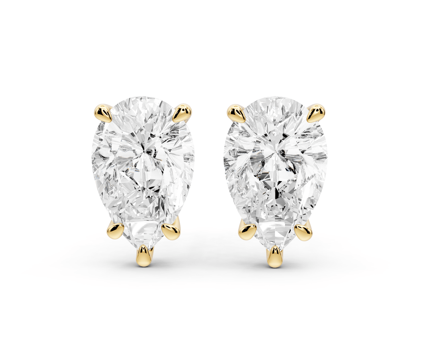 Aura - 5ct 14k yellow gold Pear - Cut Diamond Stud Earrings - Mr. Alex Jewelry