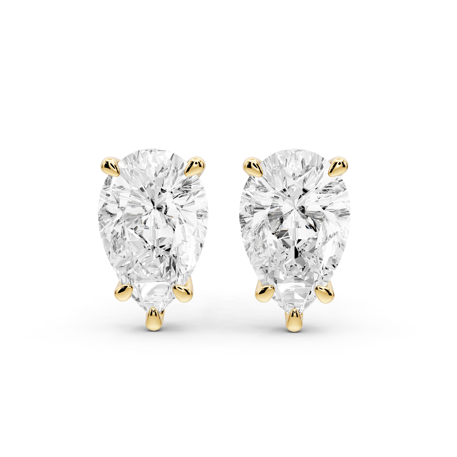 Aura - 5ct 14k yellow gold Pear - Cut Diamond Stud Earrings - Mr. Alex Jewelry