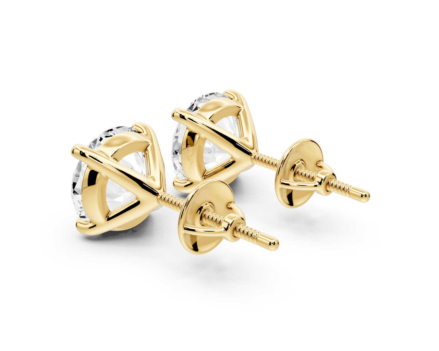 Aura - 5ct 14k yellow gold Round - Cut Diamond Stud Earrings - Mr. Alex Jewelry