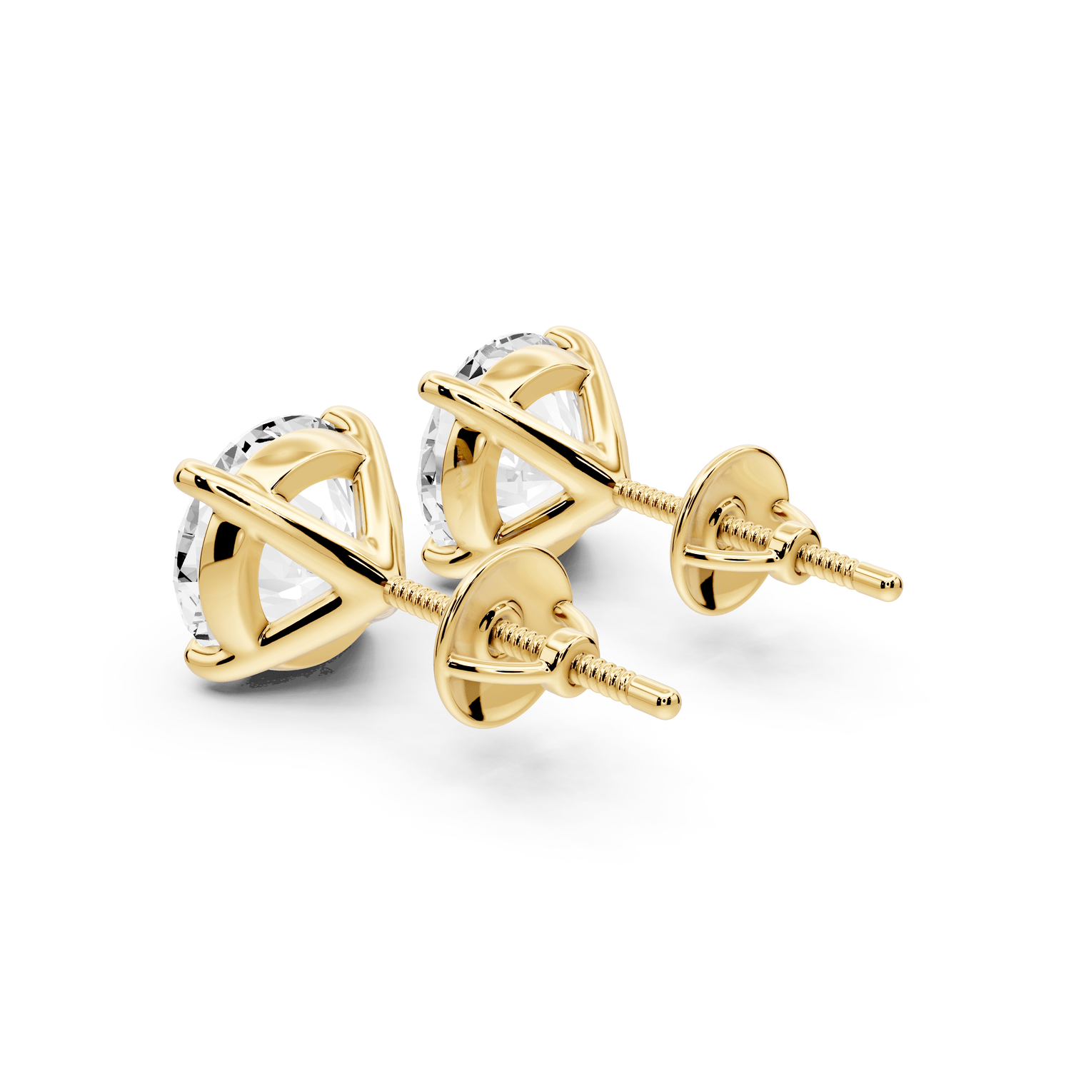 Aura - 5ct 14k yellow gold Round - Cut Diamond Stud Earrings - Mr. Alex Jewelry