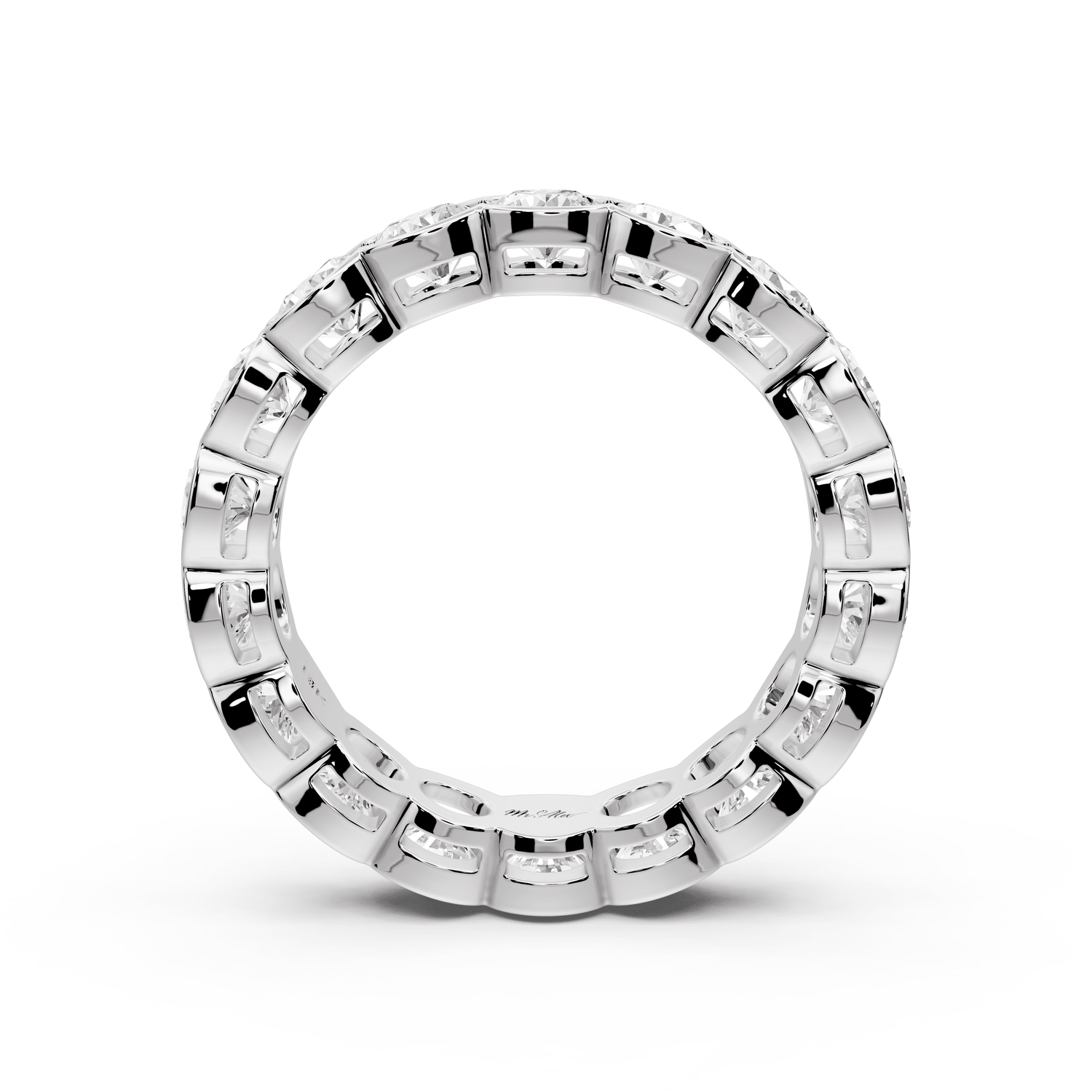 Aveline - 3.71ct 14k white gold Bezel-Set Diamond Eternity Band Ring - Mr. Alex Jewelry