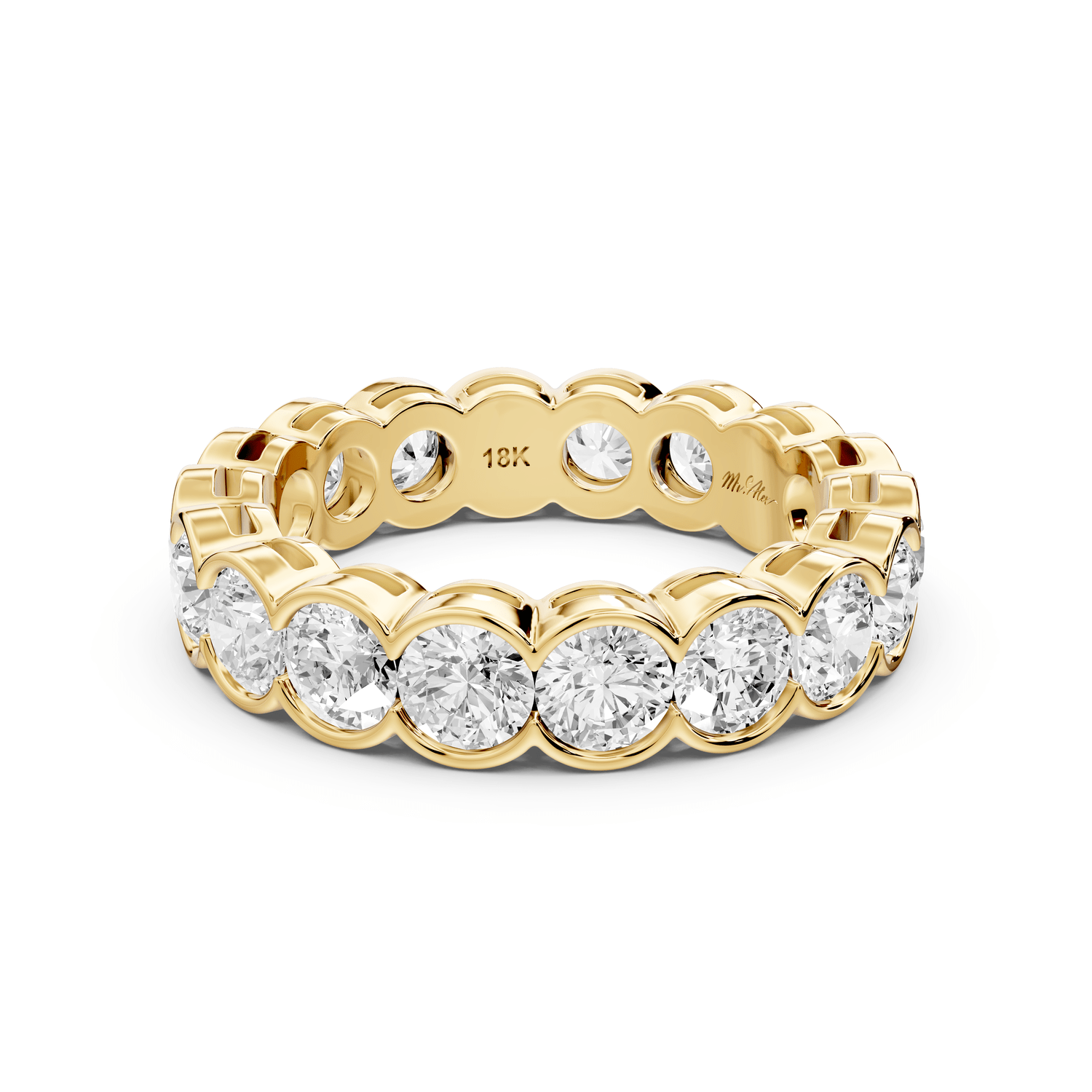 Aveline - 3.71ct 14k yellow gold Bezel-Set Diamond Eternity Band Ring - Mr. Alex Jewelry