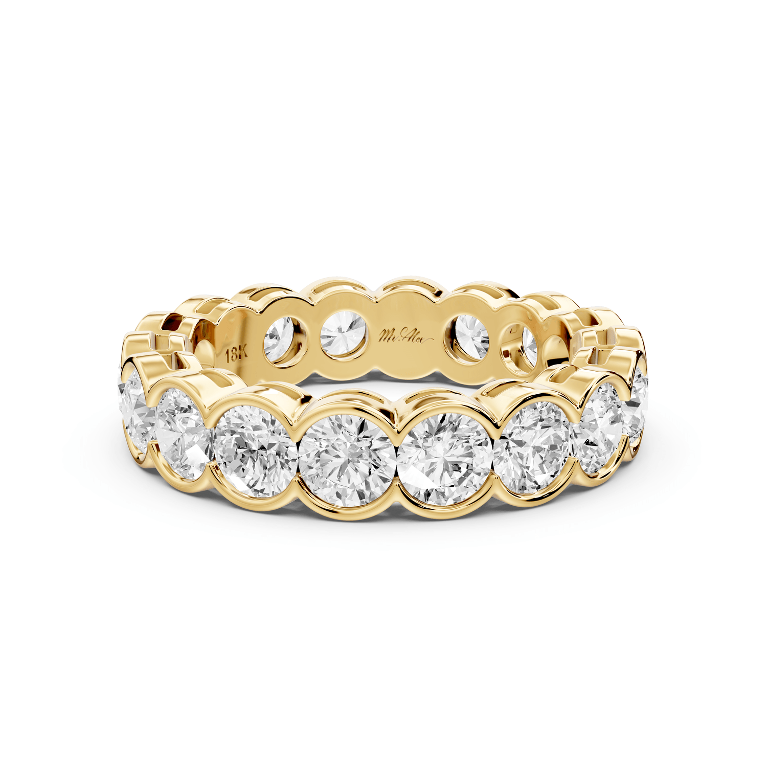 Aveline - 3.71ct 14k yellow gold Bezel-Set Diamond Eternity Band Ring - Mr. Alex Jewelry