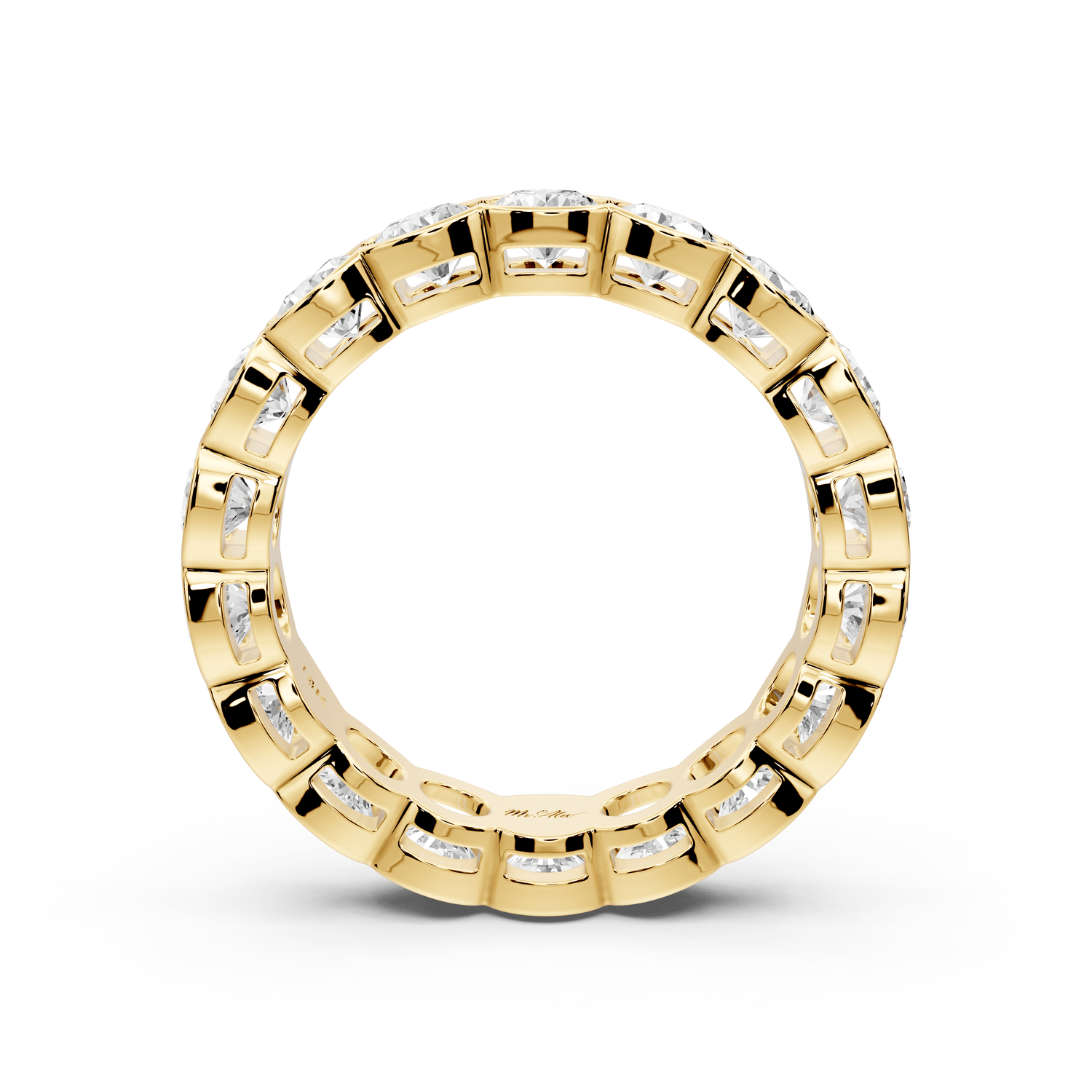 Aveline - 3.71ct 14k yellow gold Bezel-Set Diamond Eternity Band Ring - Mr. Alex Jewelry