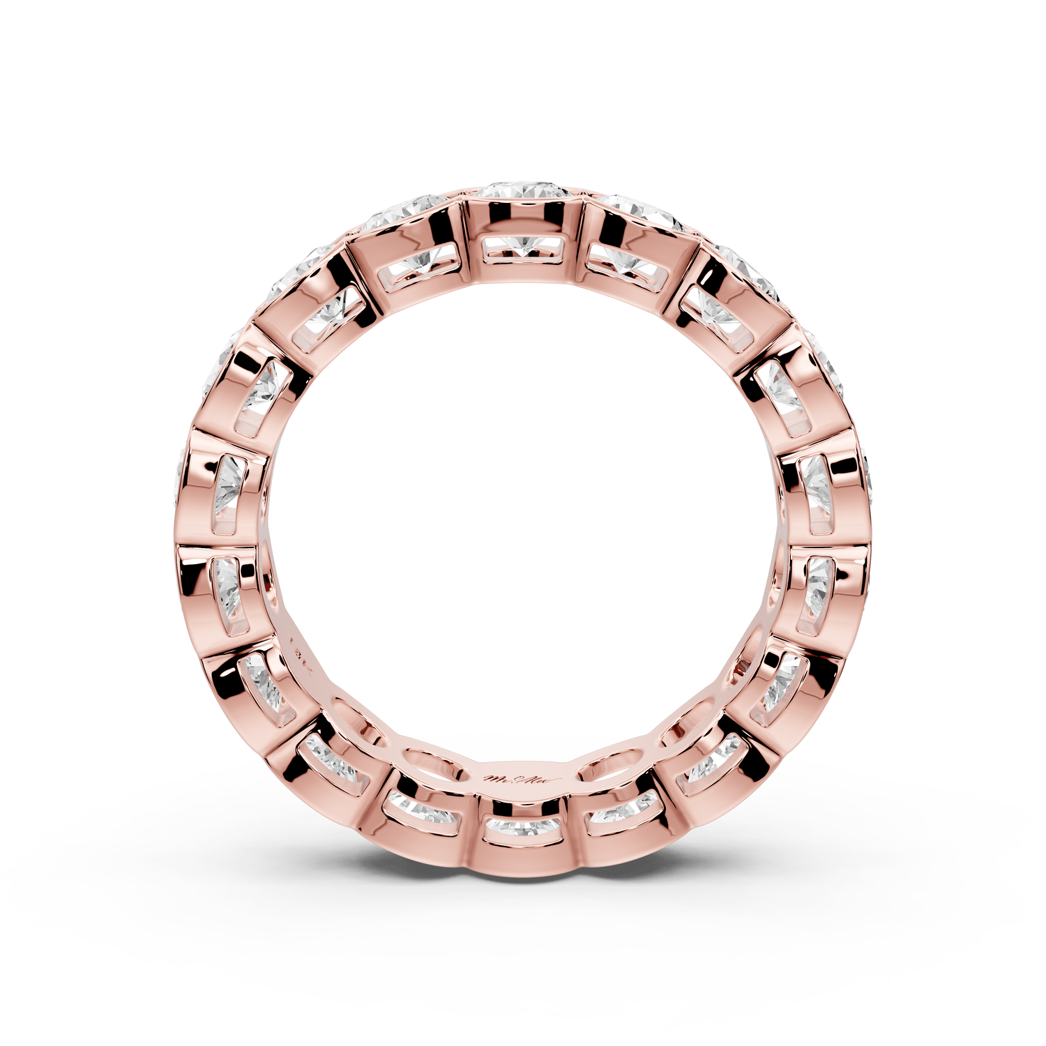 Aveline - 3.71ct 18k rose gold Bezel-Set Diamond Eternity Band Ring - Mr. Alex Jewelry