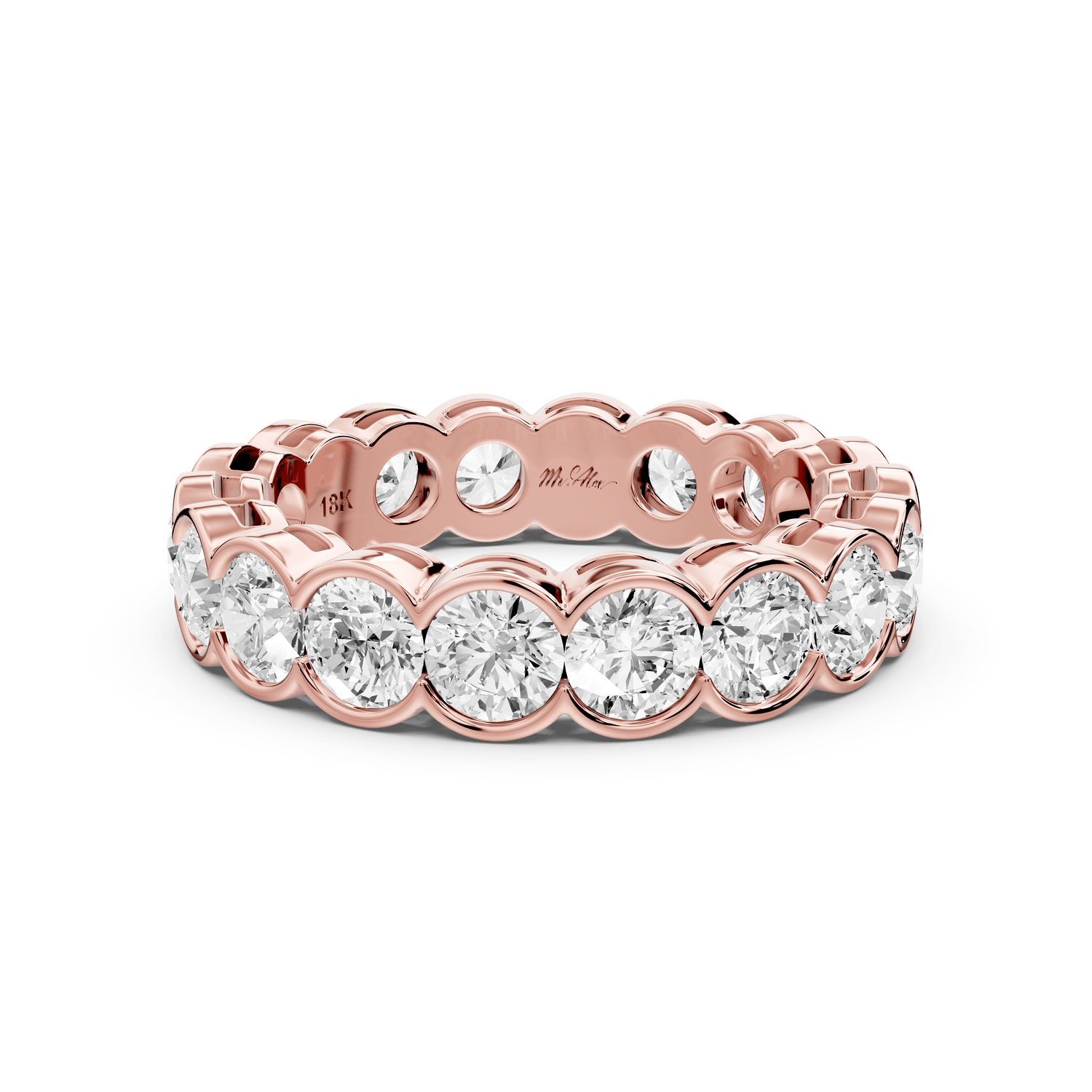 Aveline - 3.71ct 18k rose gold Bezel-Set Diamond Eternity Band Ring - Mr. Alex Jewelry