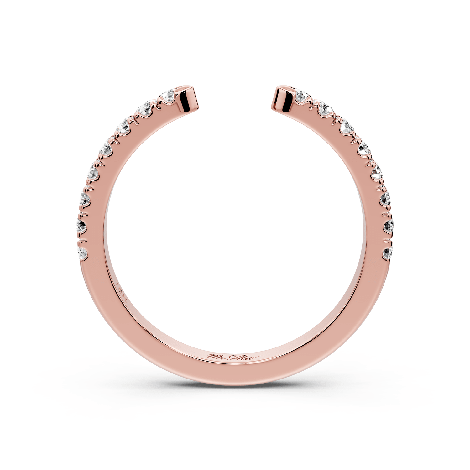 Avielle - 0.28ct 14k rose gold Diamond Pavé Open Cuff Ring - Mr. Alex Jewelry