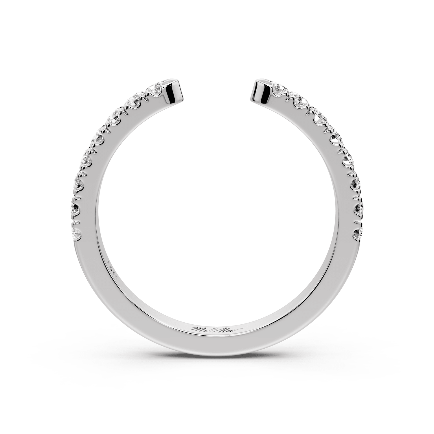 Avielle - 0.28ct 18k white gold Diamond Pavé Open Cuff Ring - Mr. Alex Jewelry