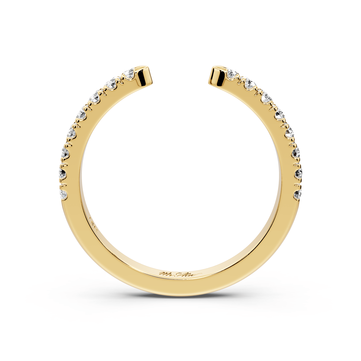 Avielle - 0.28ct 18k yellow gold Diamond Pavé Open Cuff Ring - Mr. Alex Jewelry