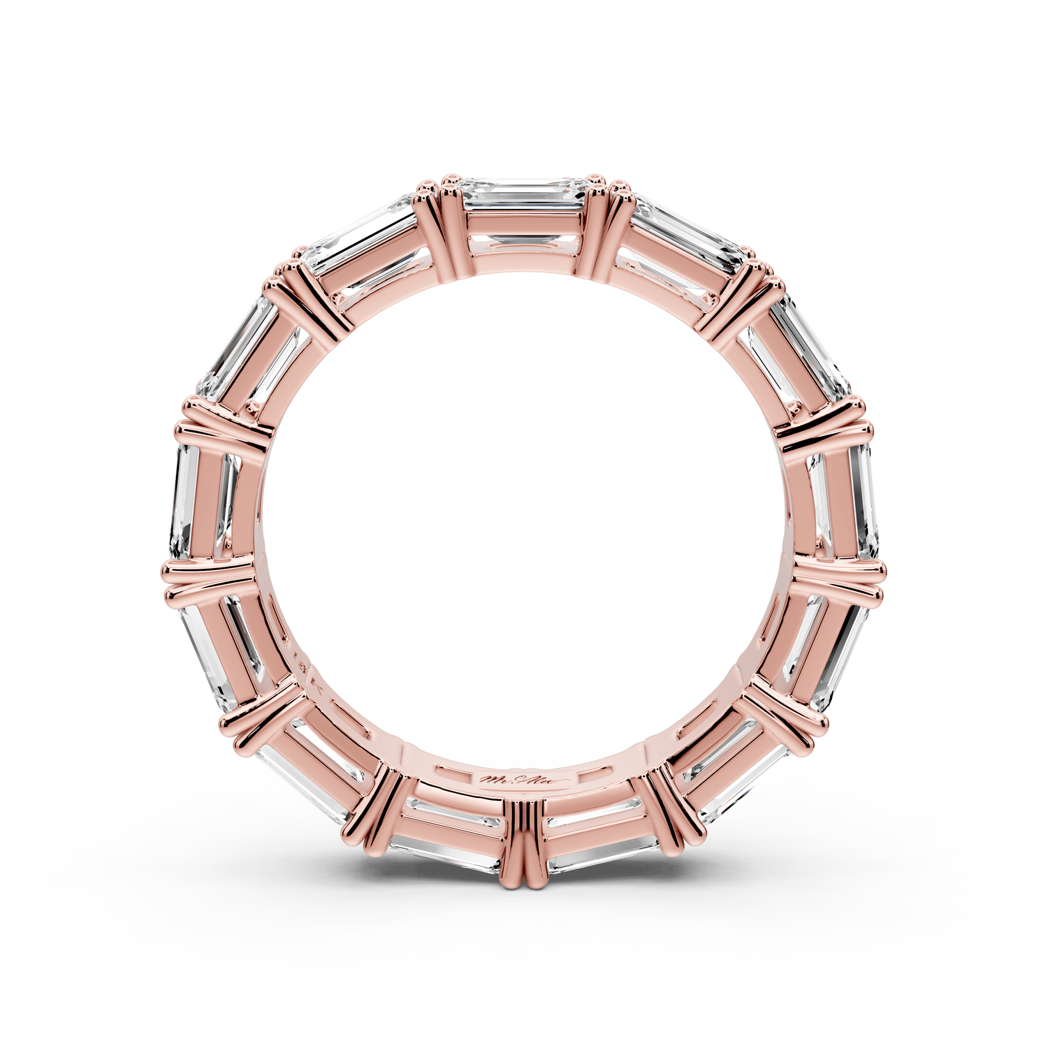 Bella - 3.95ct 14k rose gold Emerald-Cut Diamond Eternity Band Ring - Mr. Alex Jewelry