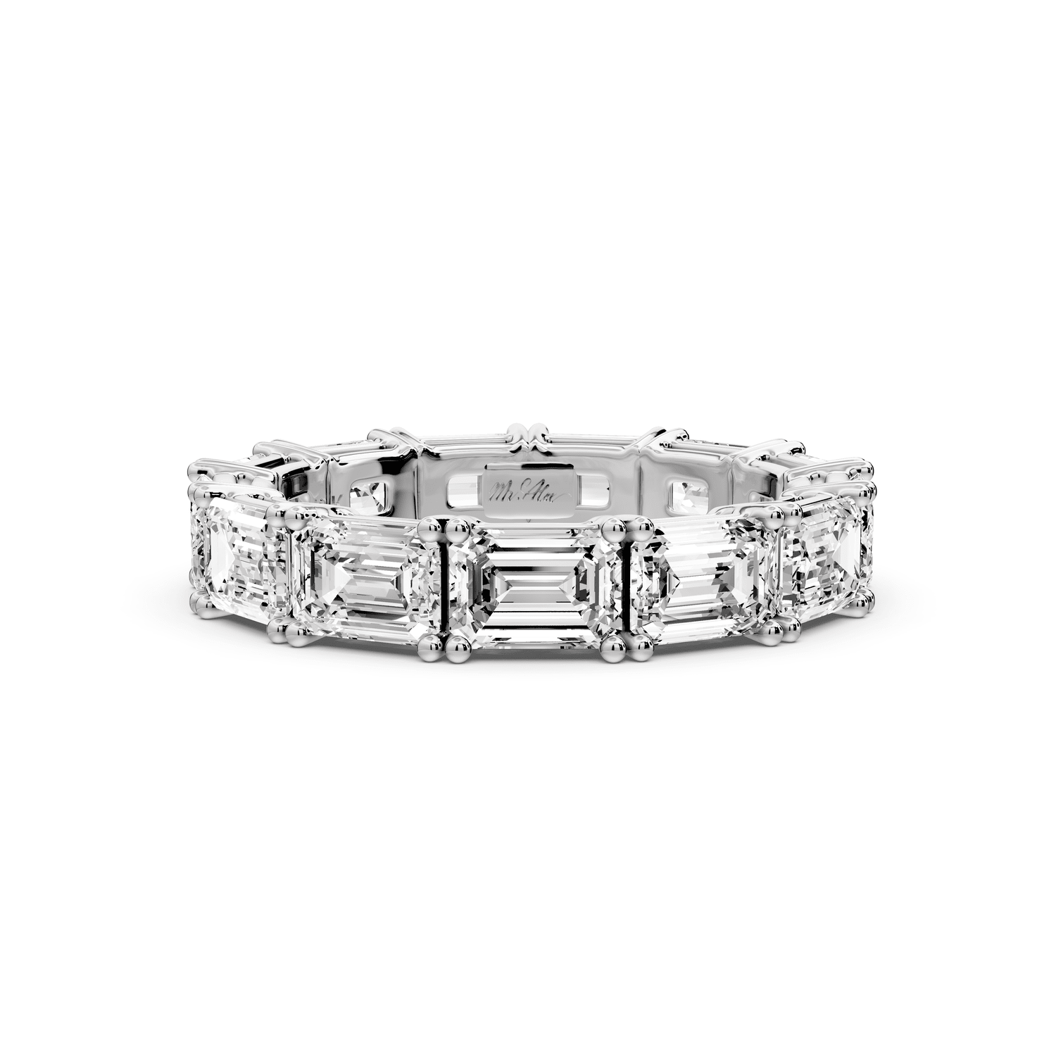 Bella - 3.95ct 14k white gold Emerald-Cut Diamond Eternity Band Ring - Mr. Alex Jewelry