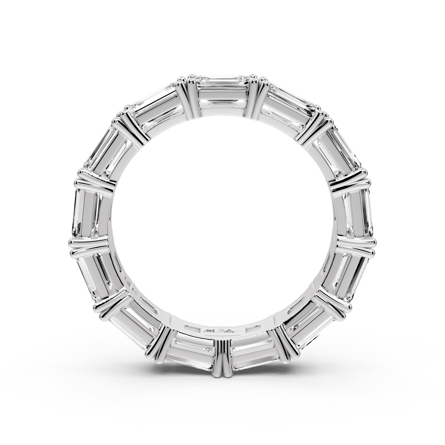 Bella - 3.95ct 14k white gold Emerald-Cut Diamond Eternity Band Ring - Mr. Alex Jewelry