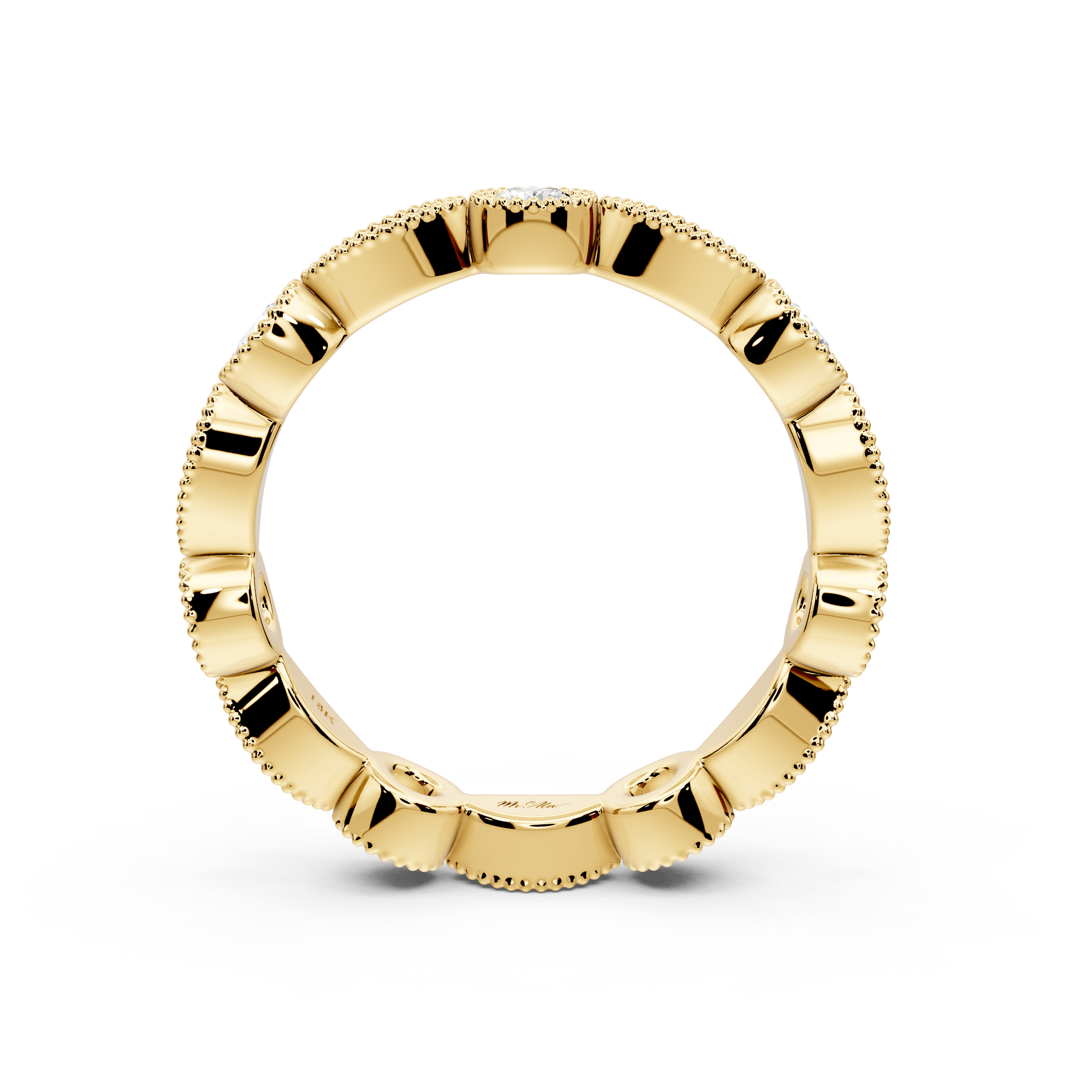 Belrose - 0.83ct 18k yellow gold Vintage Milgrain Diamond Eternity Band Ring - Mr. Alex Jewelry