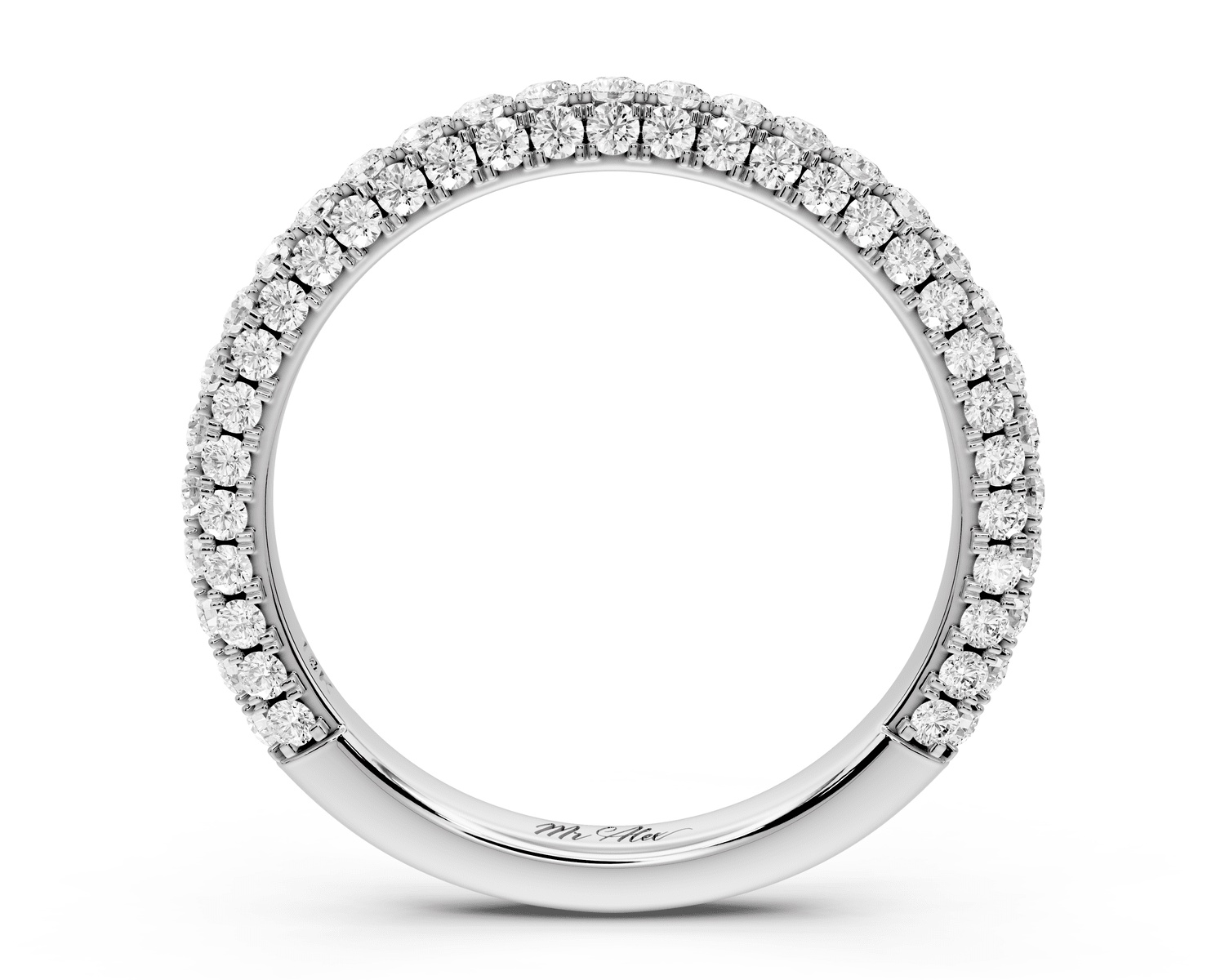 Bianca - 14k white gold Triple Row Diamond Eternity Band Ring - Mr. Alex Jewelry