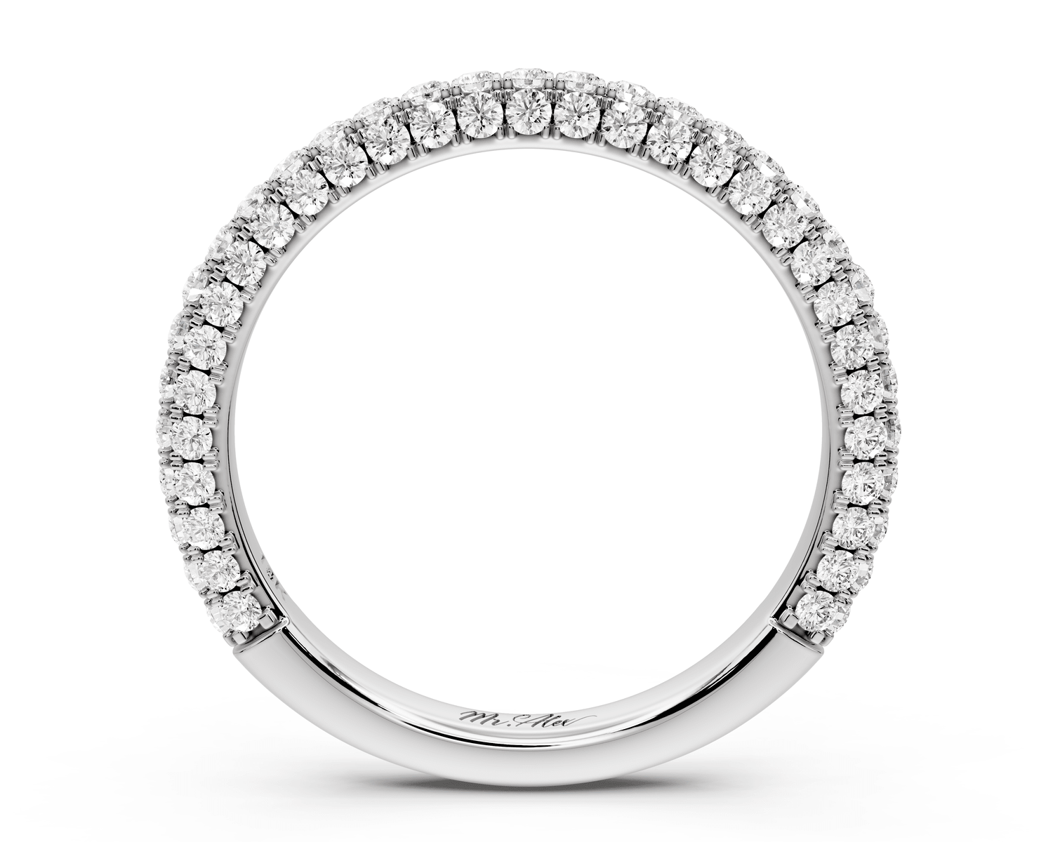 Bianca - 14k white gold Triple Row Diamond Eternity Band Ring - Mr. Alex Jewelry