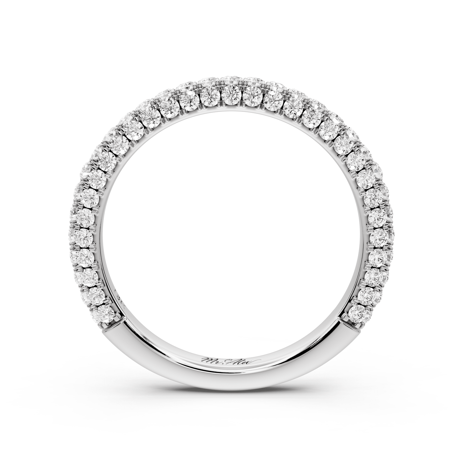 Bianca - 14k white gold Triple Row Diamond Eternity Band Ring - Mr. Alex Jewelry
