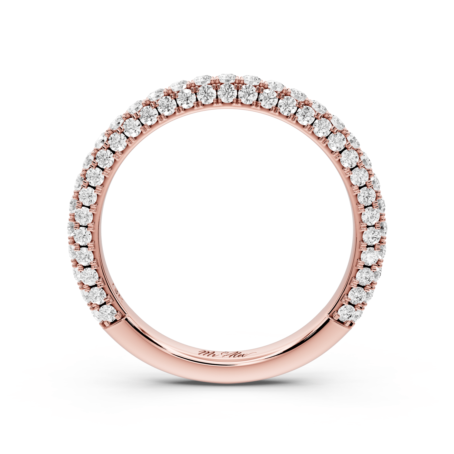 Bianca - 18k rose gold Triple Row Diamond Eternity Band Ring - Mr. Alex Jewelry