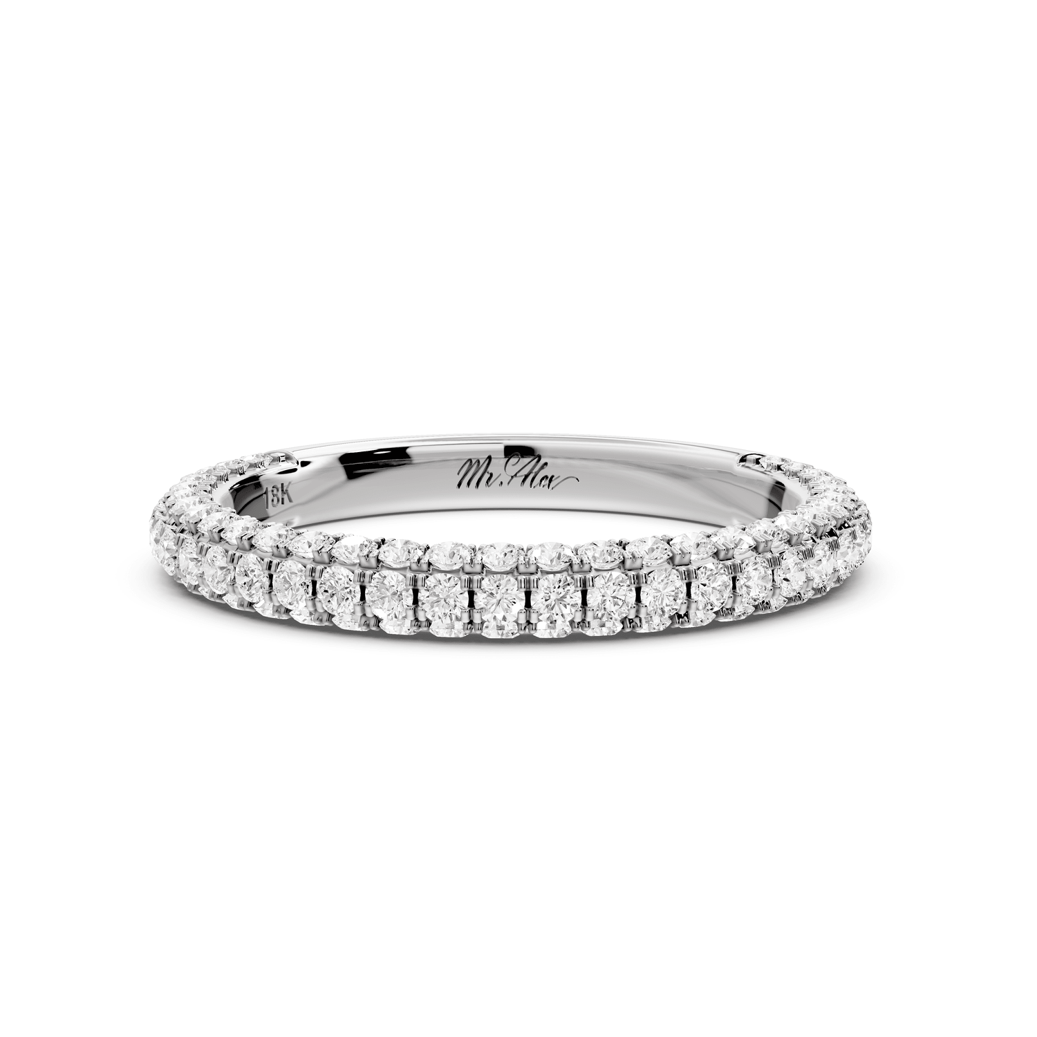 Bianca - 18k white gold Triple Row Diamond Eternity Band Ring - Mr. Alex Jewelry