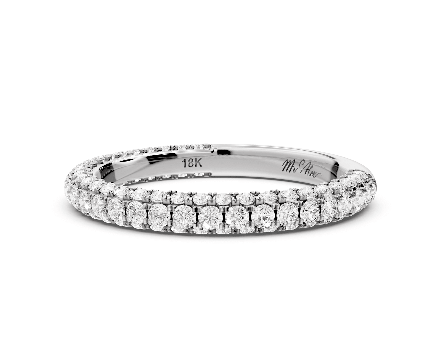 Bianca - 18k white gold Triple Row Diamond Eternity Band Ring - Mr. Alex Jewelry
