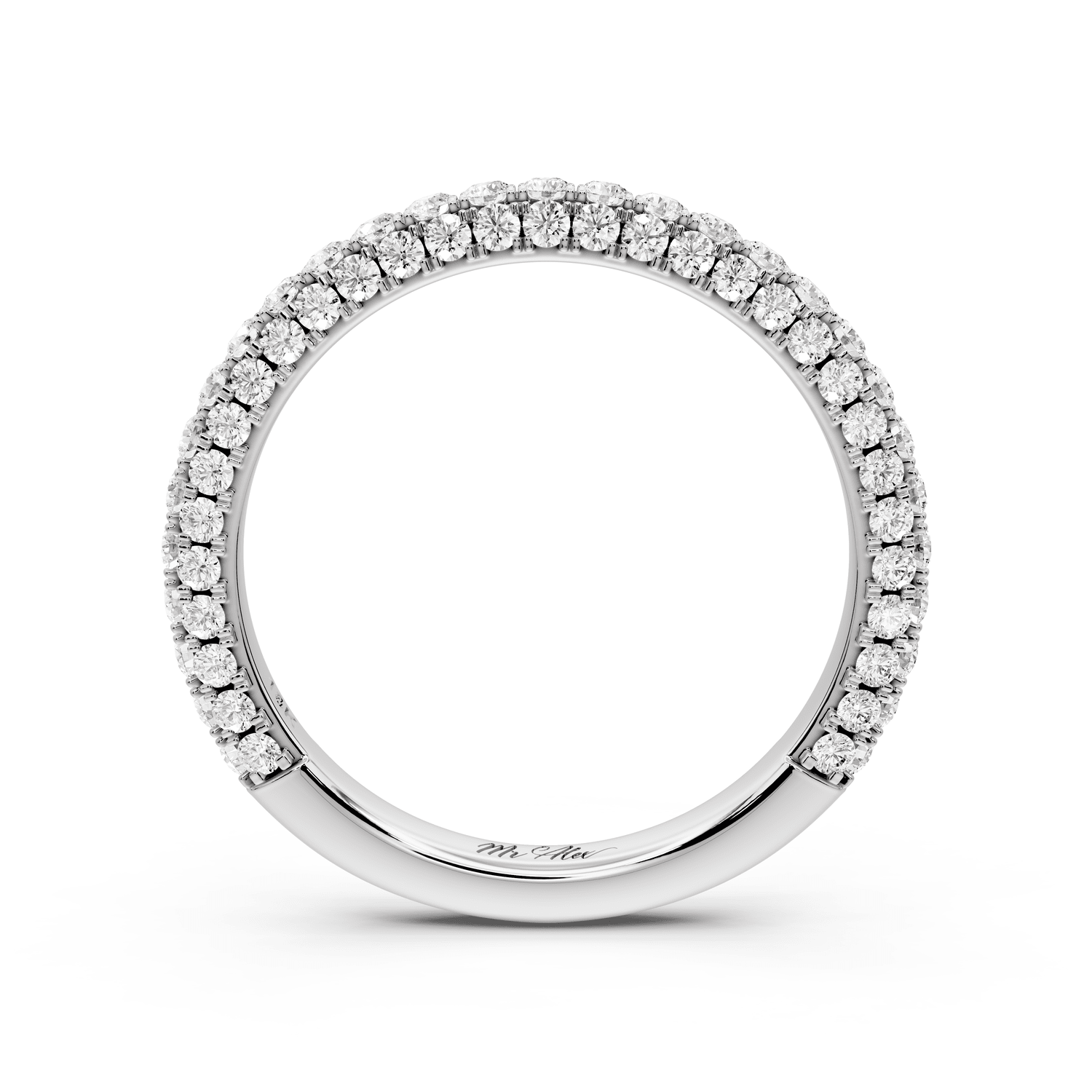 Bianca - 18k white gold Triple Row Diamond Eternity Band Ring - Mr. Alex Jewelry