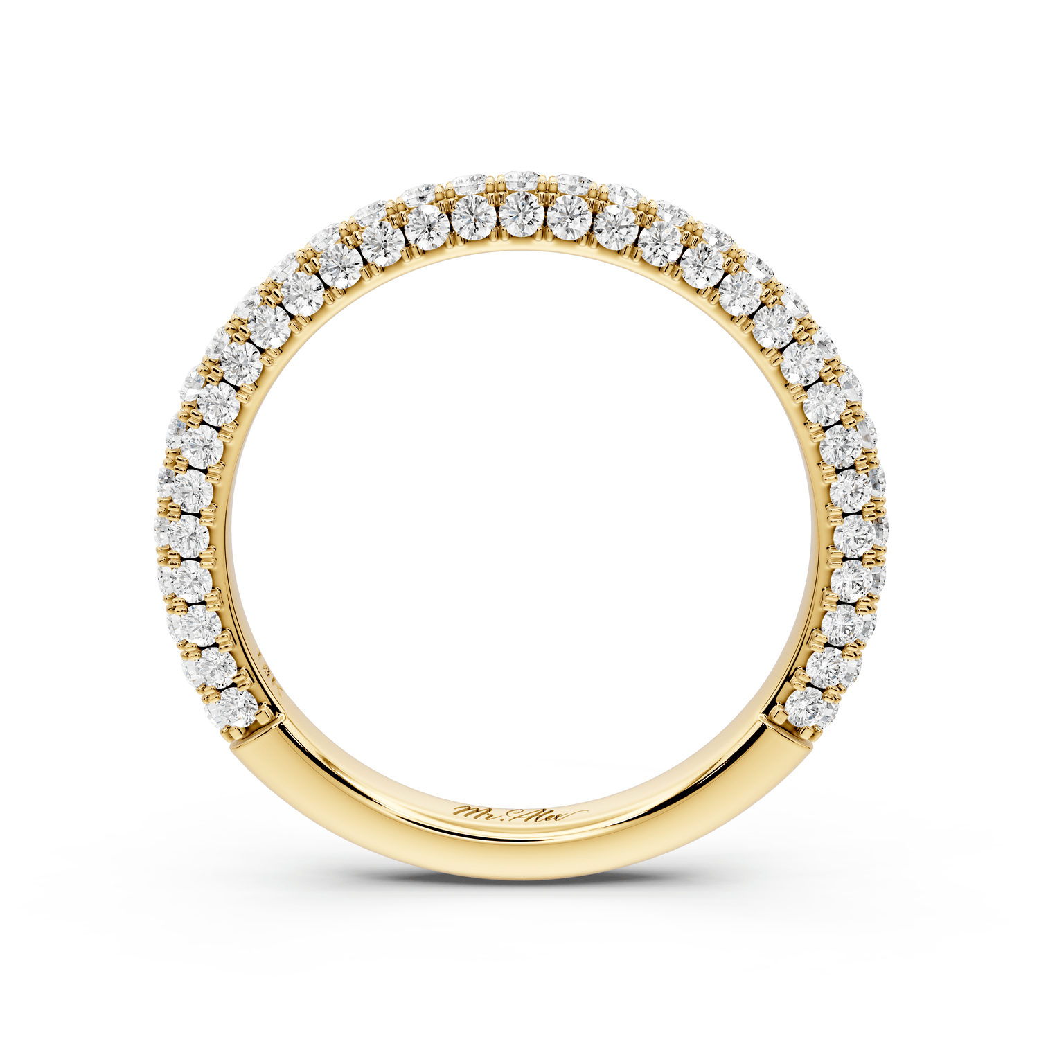 Bianca - 18k yellow gold Triple Row Diamond Eternity Band Ring - Mr. Alex Jewelry