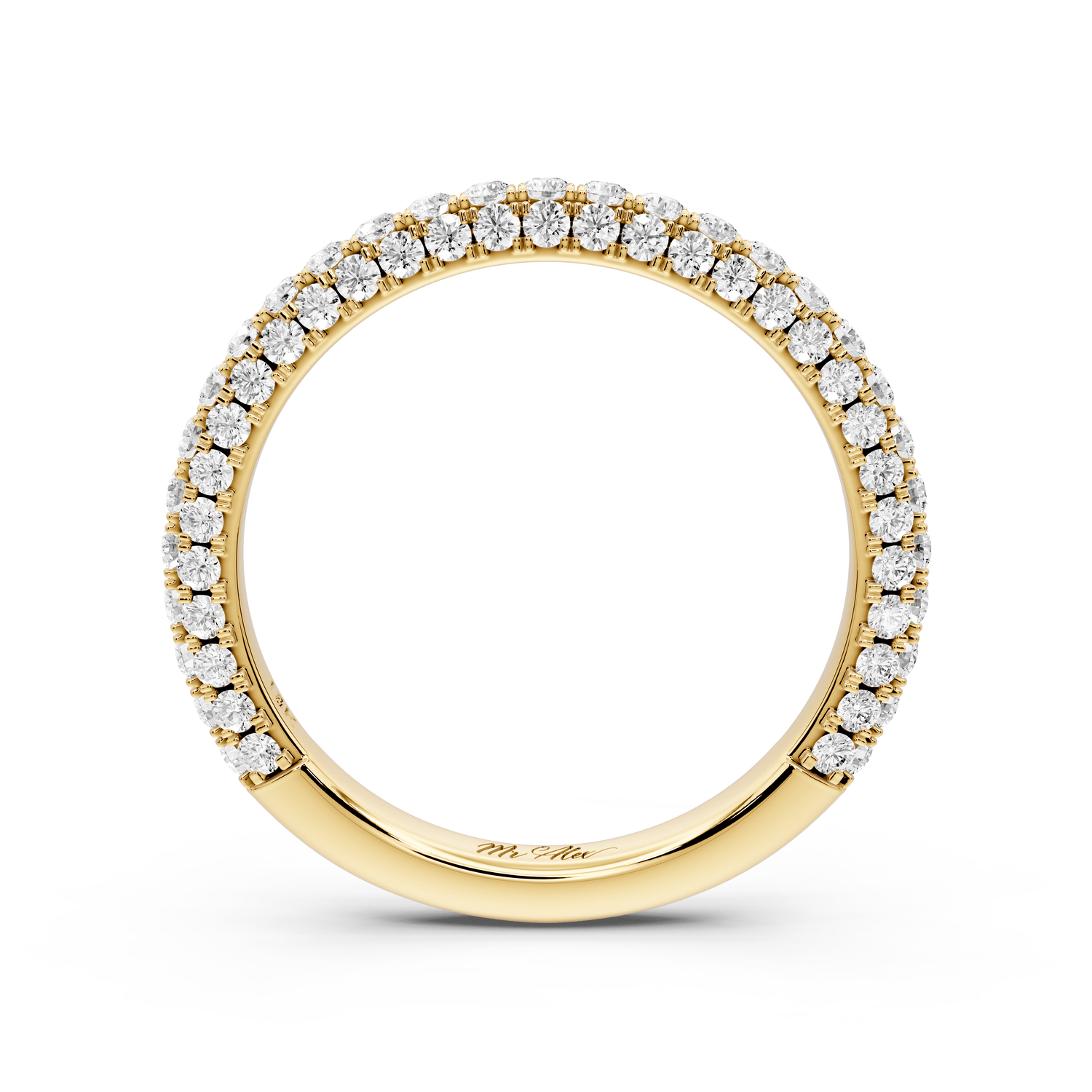 Bianca - 18k yellow gold Triple Row Diamond Eternity Band Ring - Mr. Alex Jewelry