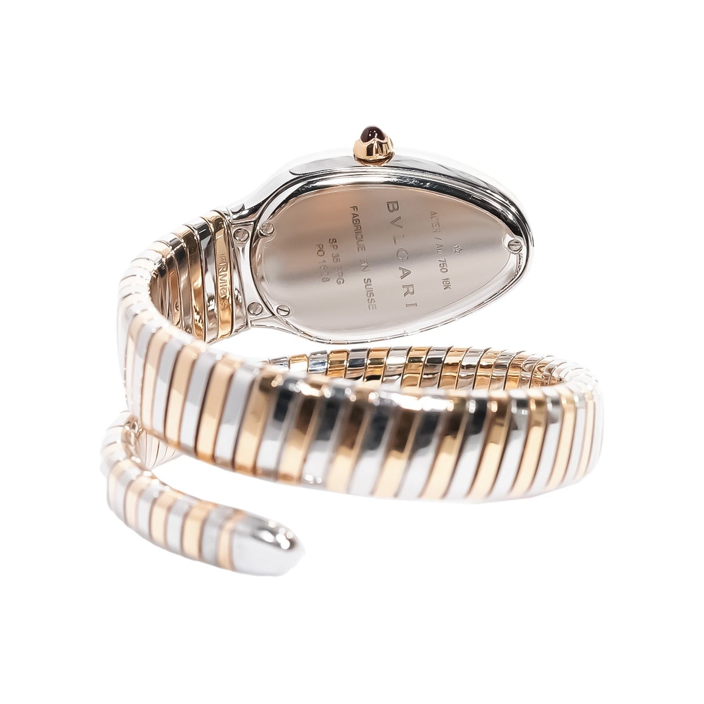 Bvlgari Serpenti Tubogas 35mm Two - Tone Rose Gold & Steel Black Dial Diamond Bezel Ref:102681 - Mr. Alex Jewelry