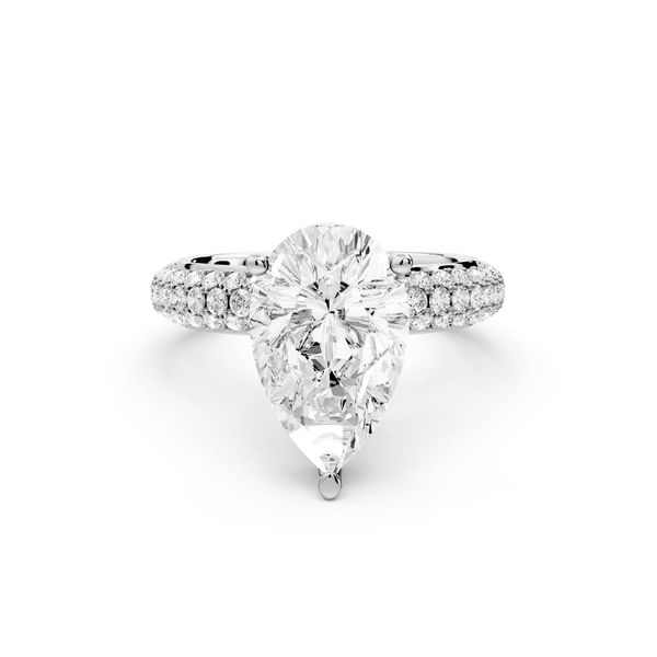 Camille - 2ct 14k white gold radiant Diamond hidden halo rollover pave cathedral engagement ring - Mr. Alex Jewelry