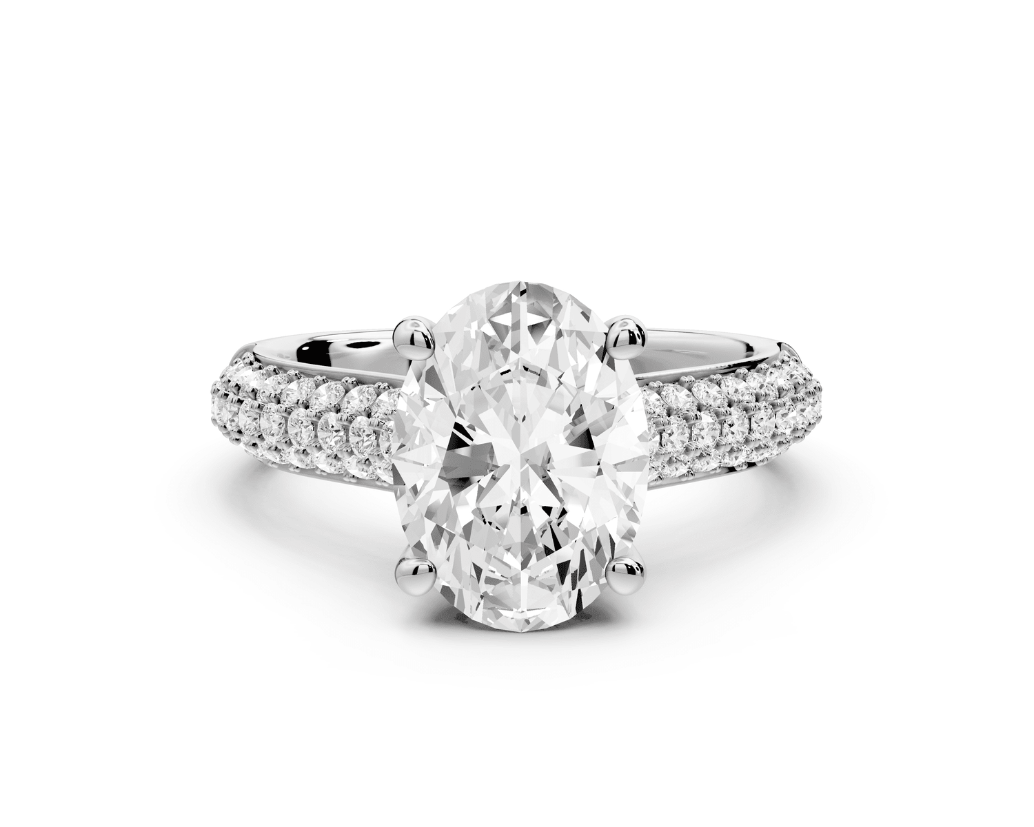 Camille - 2ct platinum oval Diamond hidden halo rollover pave cathedral Engagement ring - Mr. Alex Jewelry