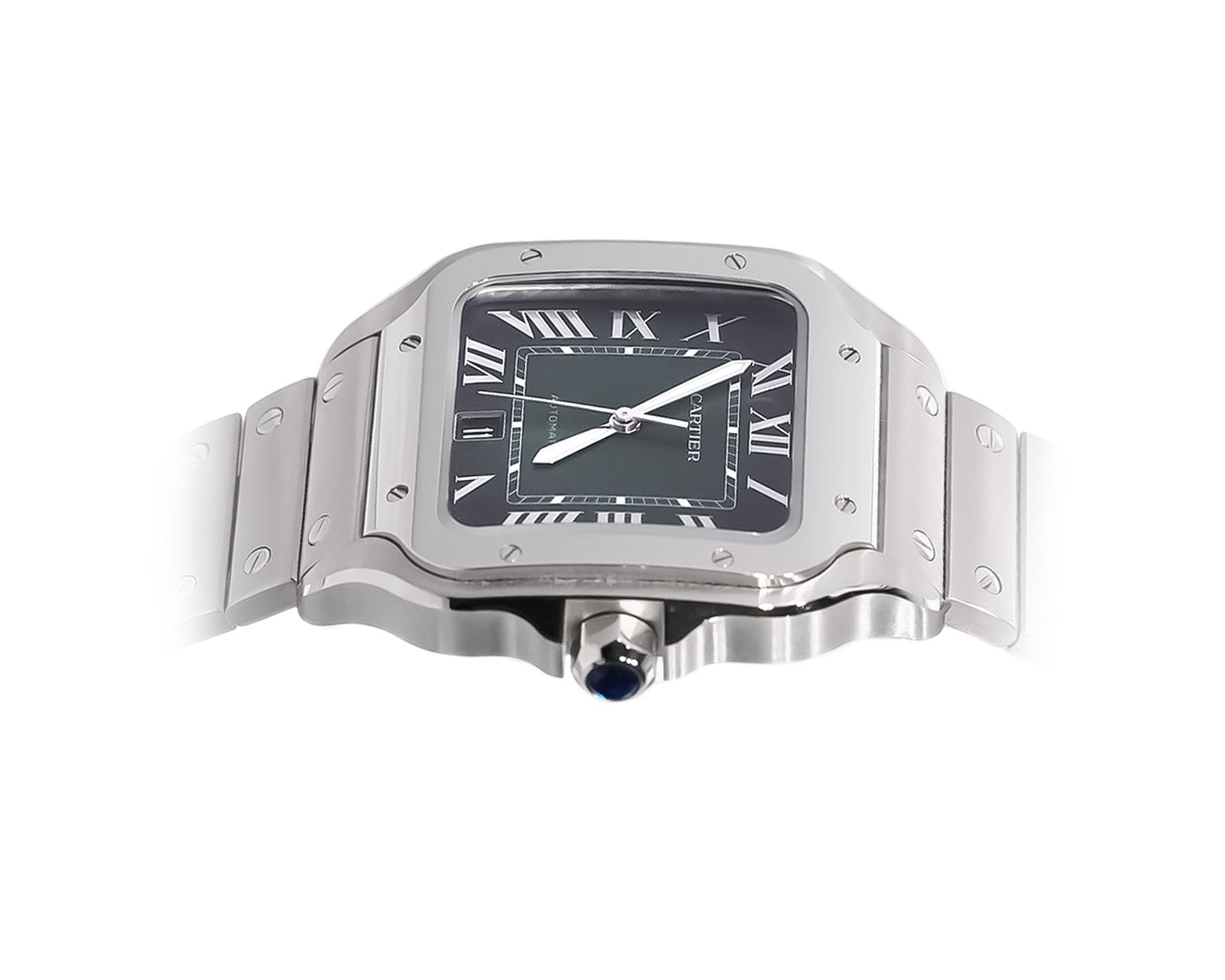 Cartier Santos de Cartier 40.5mm Stainless Steel Green Dial Ref - Mr. Alex Jewelry