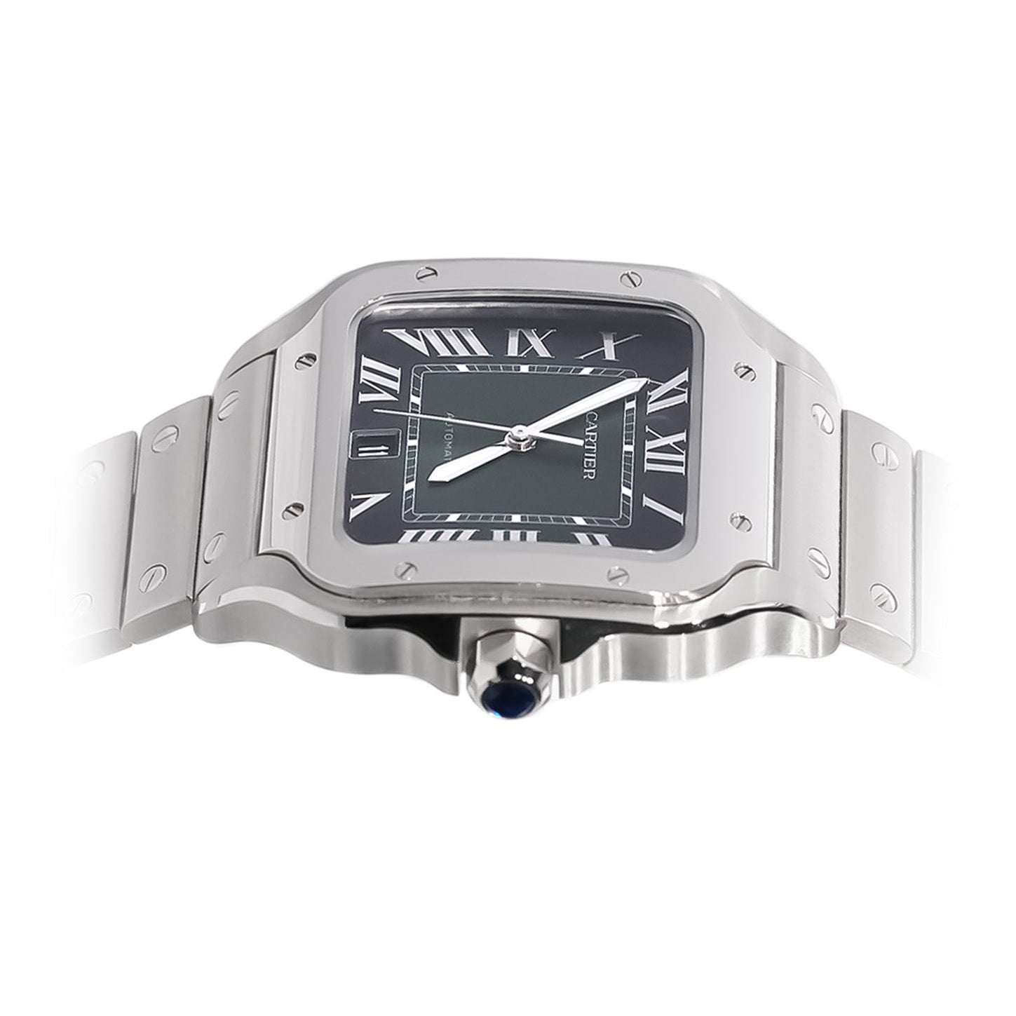 Cartier Santos de Cartier 40.5mm Stainless Steel Green Dial Ref - Mr. Alex Jewelry