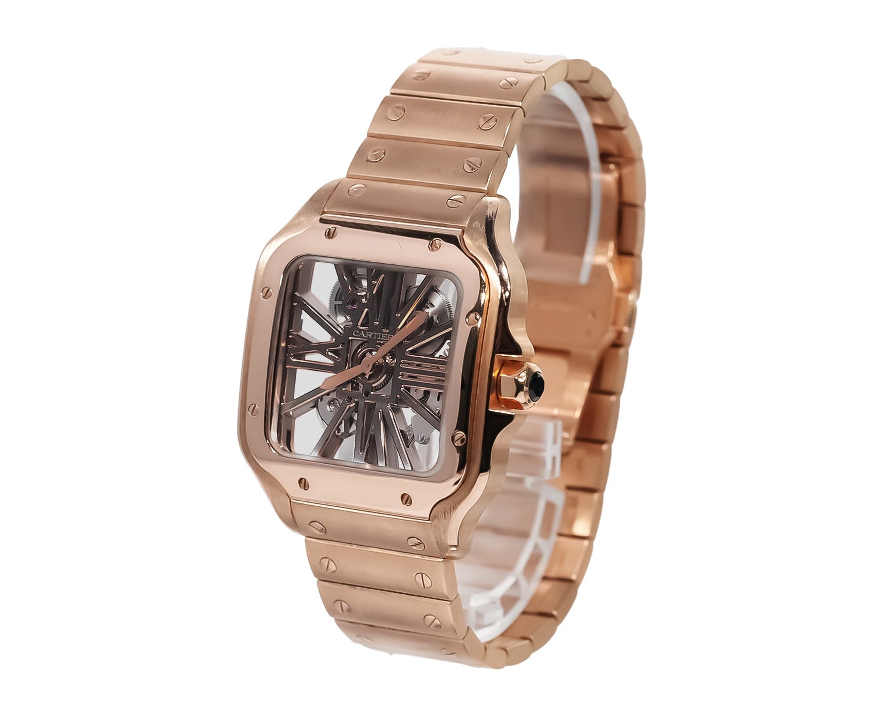 Cartier Santos Skeleton 40.5mm Rose Gold Ref - Mr. Alex Jewelry
