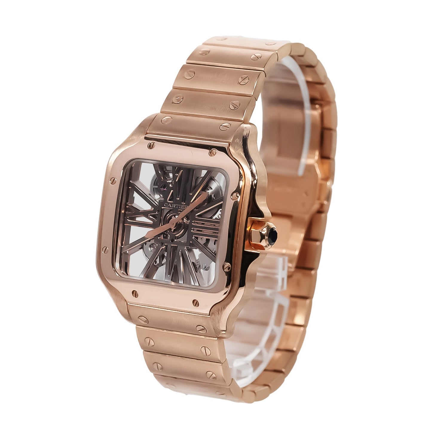 Cartier Santos Skeleton 40.5mm Rose Gold Ref - Mr. Alex Jewelry