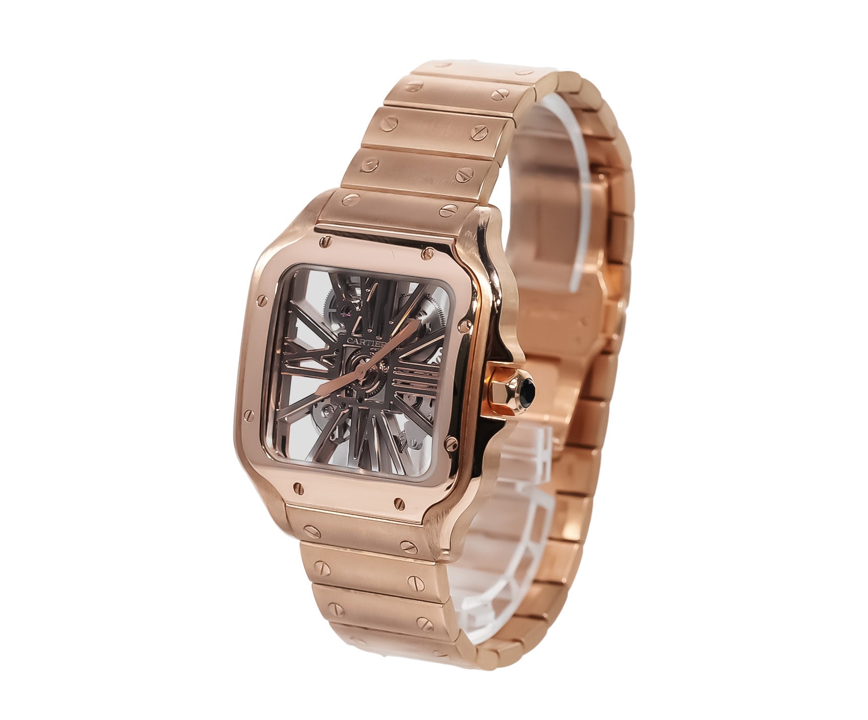 Cartier Santos Skeleton 40.5mm Rose Gold Ref - Mr. Alex Jewelry