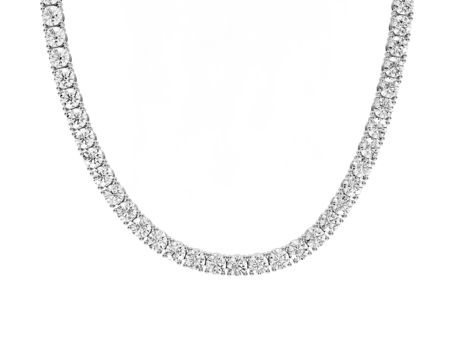 Clara Diamond Tennis Necklace (5.5mm) – 14KT White Gold - Mr. Alex Jewelry