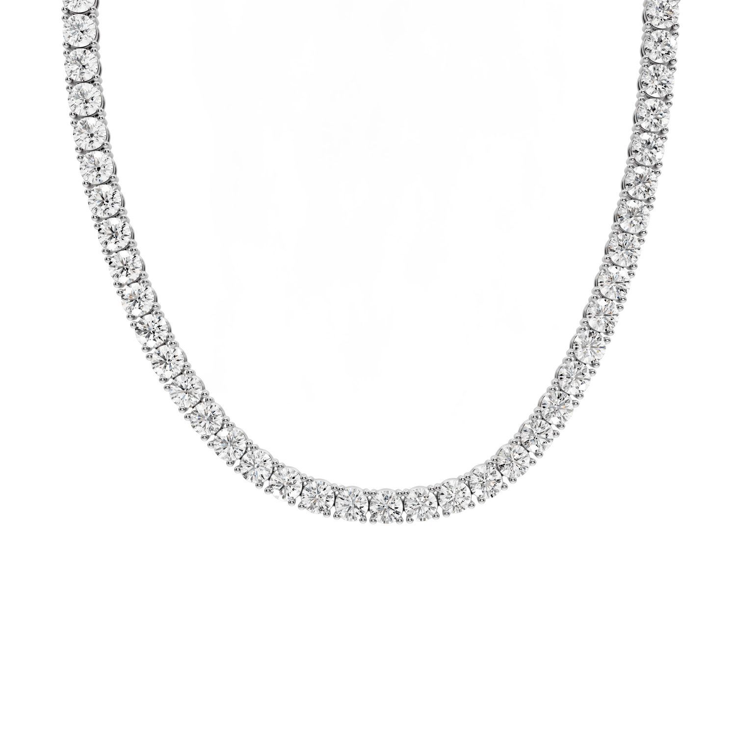 Clara Diamond Tennis Necklace (5.5mm) – 14KT White Gold - Mr. Alex Jewelry