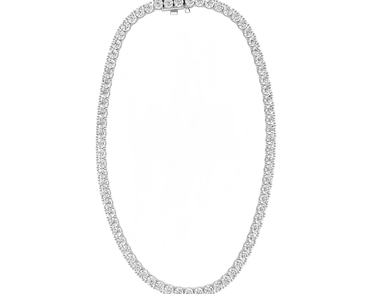 Clara Diamond Tennis Necklace (5.5mm) – 14KT White Gold - Mr. Alex Jewelry