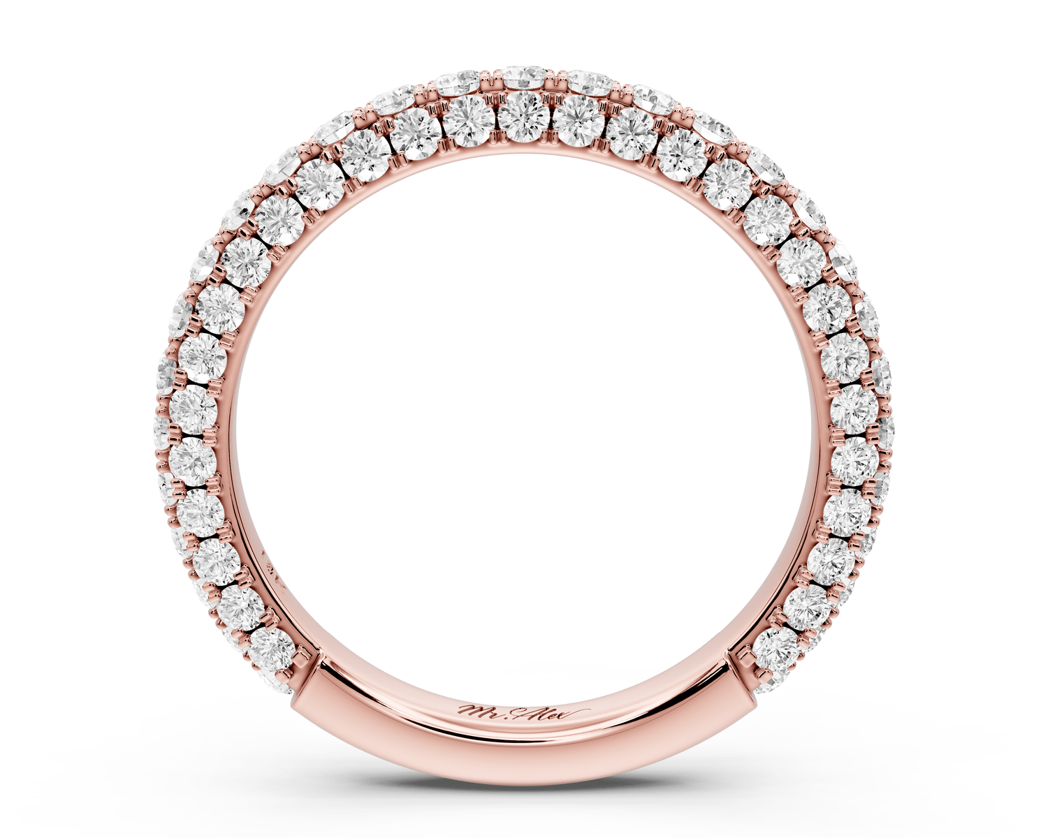 Clarissa - 14k rose gold Double Row Diamond Eternity Band Ring - Mr. Alex Jewelry