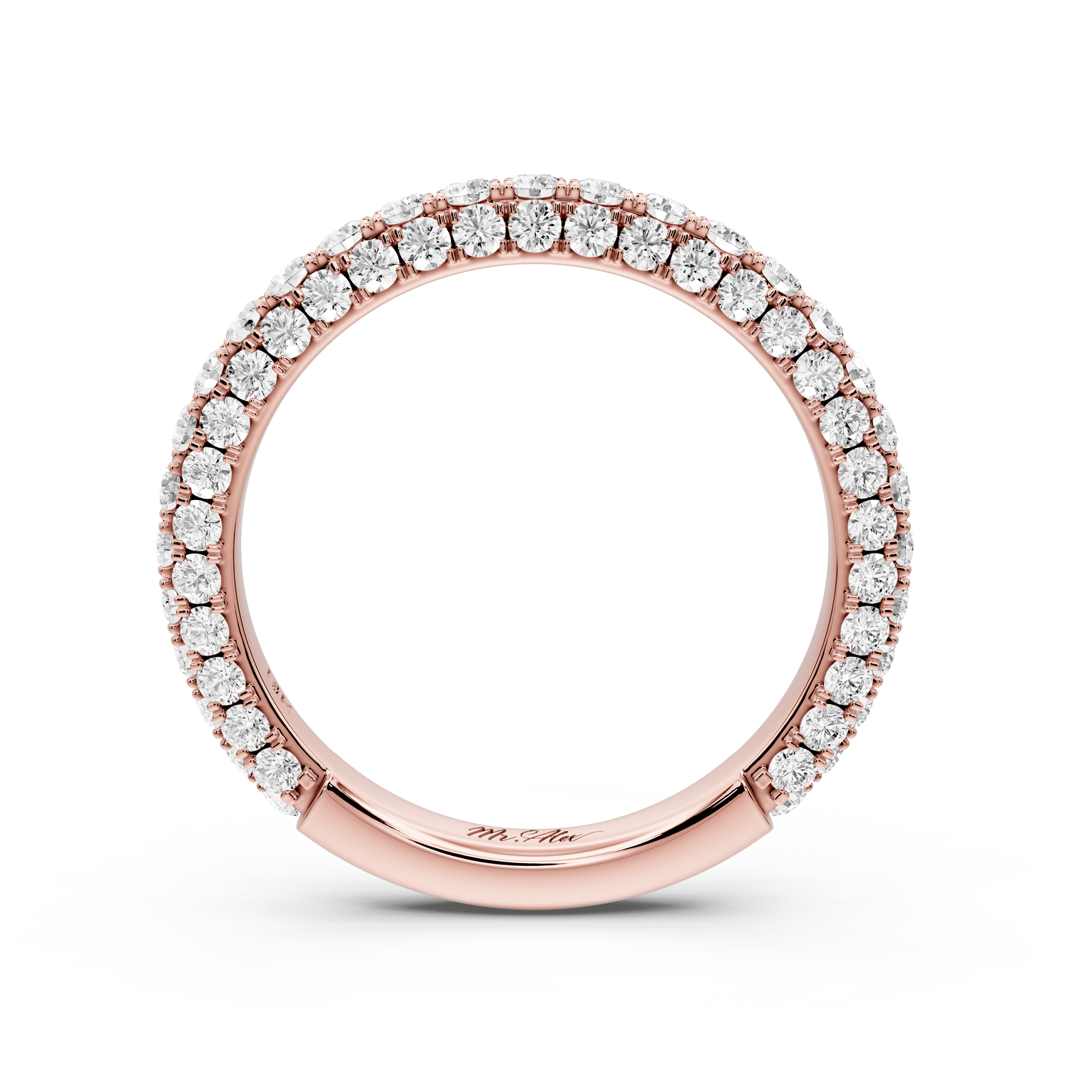 Clarissa - 14k rose gold Double Row Diamond Eternity Band Ring - Mr. Alex Jewelry