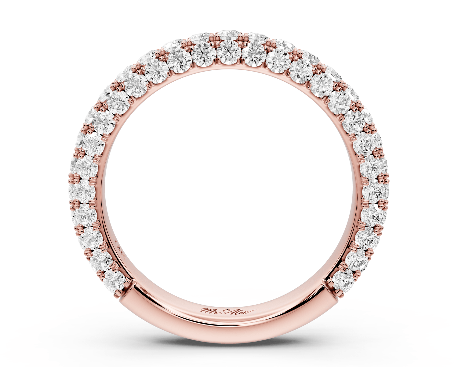 Clarissa - 14k rose gold Double Row Diamond Eternity Band Ring - Mr. Alex Jewelry