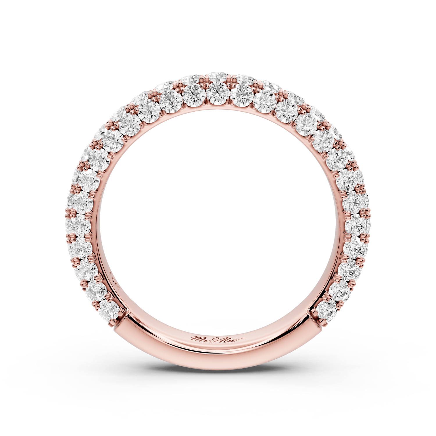 Clarissa - 14k rose gold Double Row Diamond Eternity Band Ring - Mr. Alex Jewelry