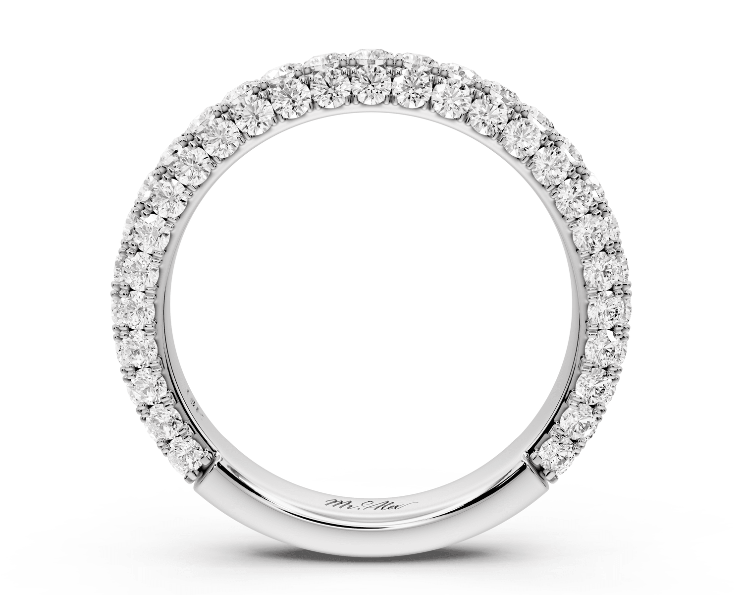 Clarissa - 14k white gold Double Row Diamond Eternity Band Ring - Mr. Alex Jewelry