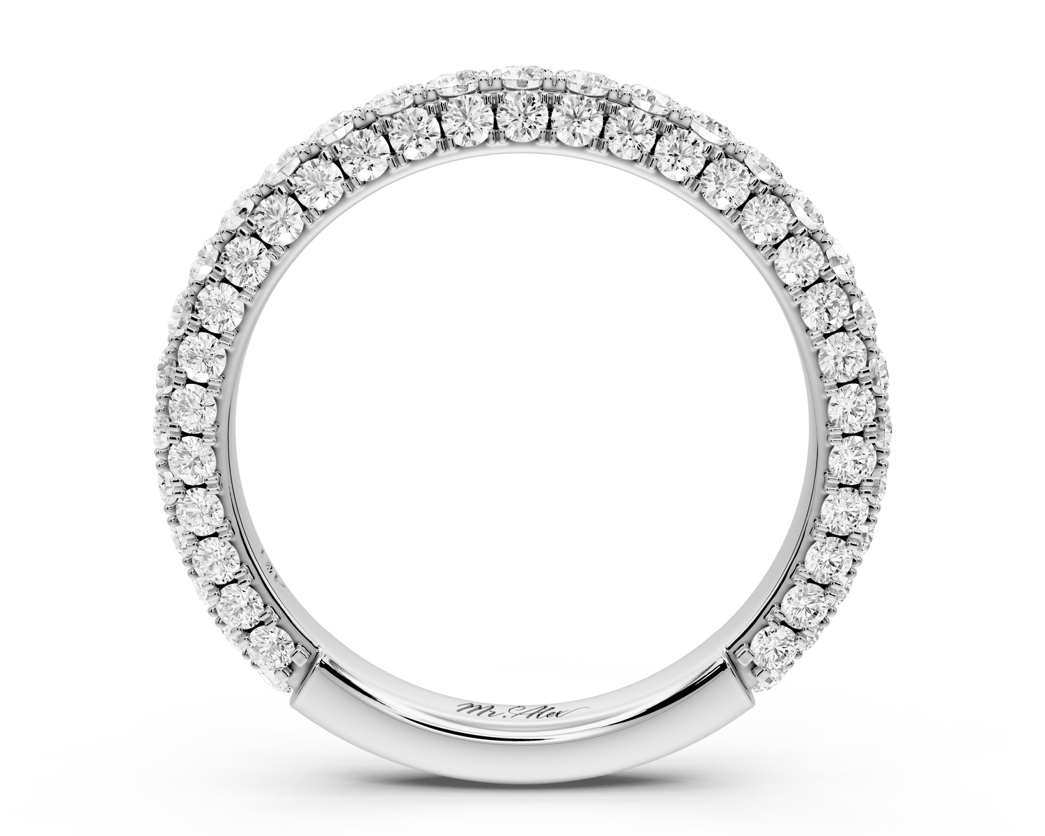 Clarissa - 14k white gold Double Row Diamond Eternity Band Ring - Mr. Alex Jewelry