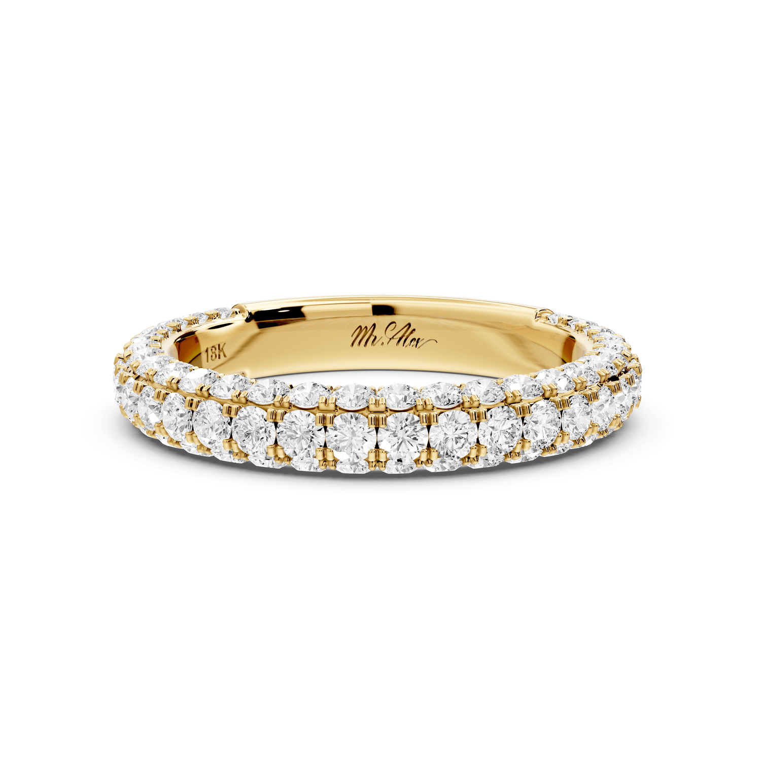 Clarissa - 14k yellow gold Double Row Diamond Eternity Band Ring - Mr. Alex Jewelry