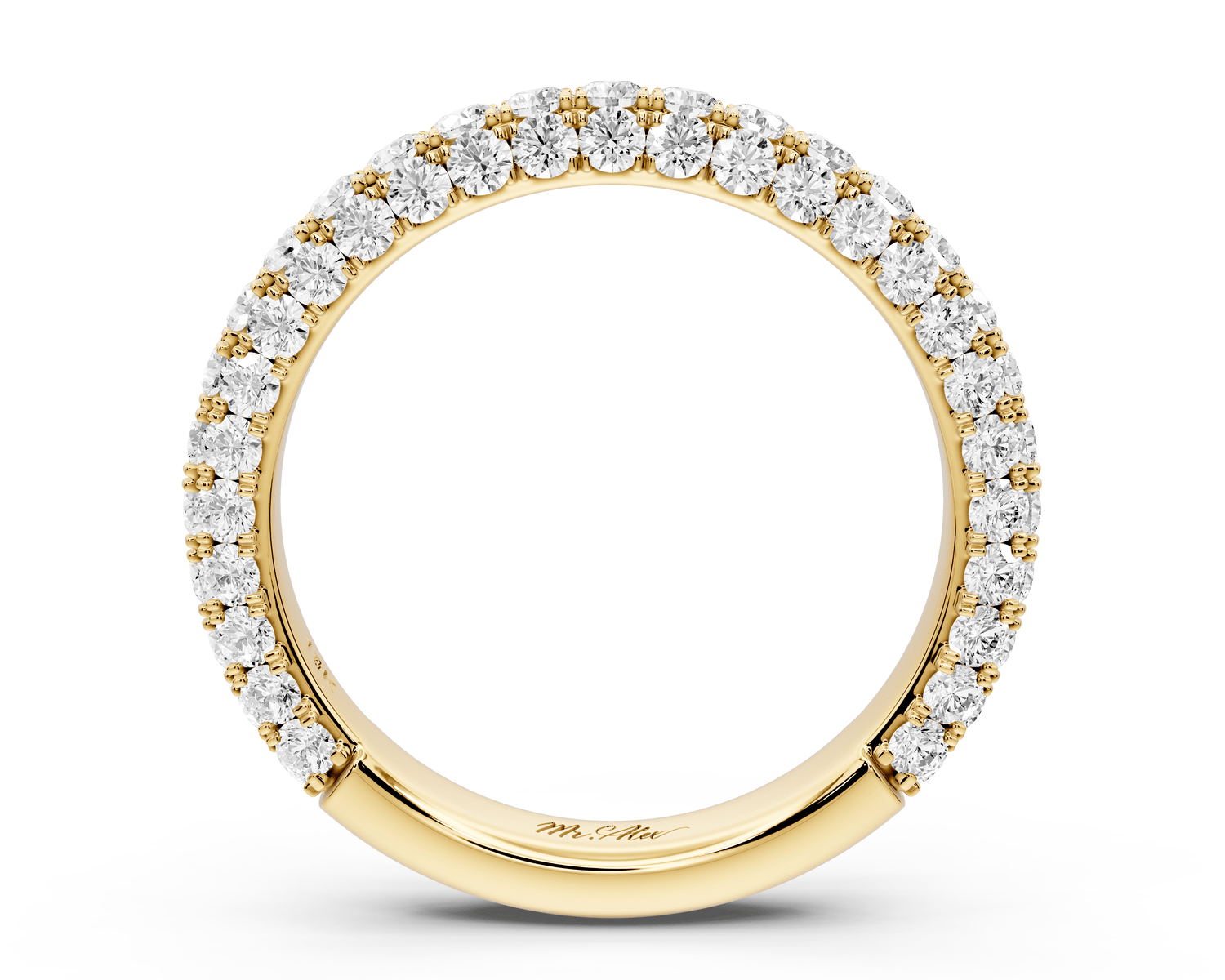 Clarissa - 14k yellow gold Double Row Diamond Eternity Band Ring - Mr. Alex Jewelry